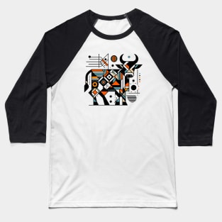 Abstract Animal Cow 3 Baseball T-Shirt